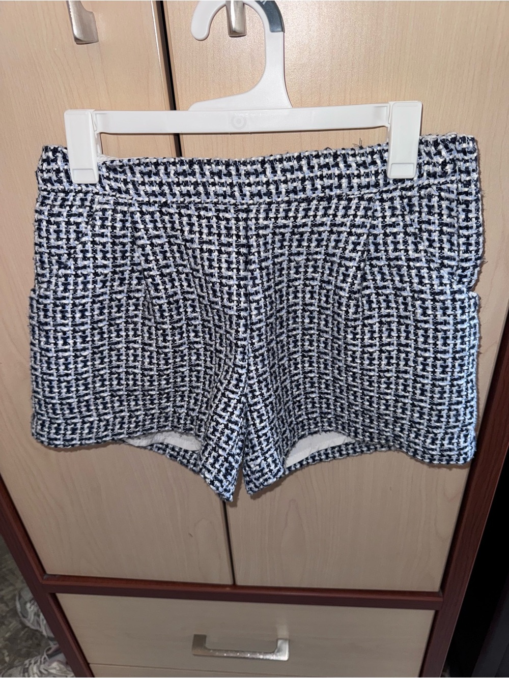 Janie and Jack Girls Tweed High Waist Shorts Size 10 Black White